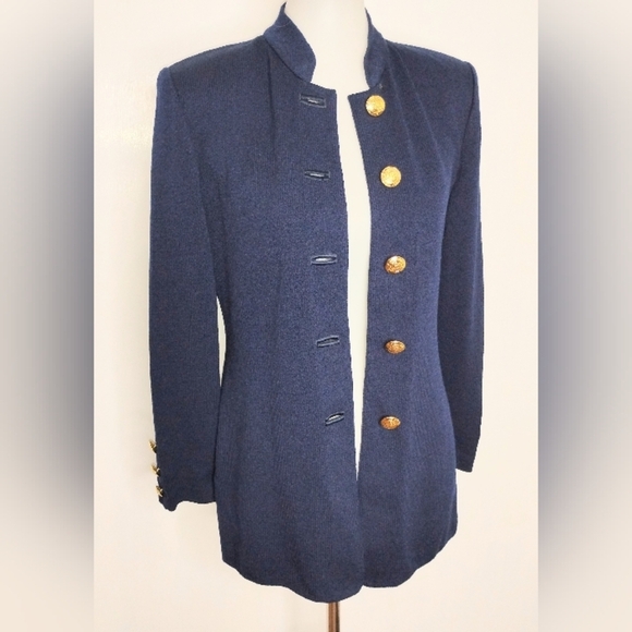 NAVY ST. JOHN KNIT JACKET - Picture 7 of 11